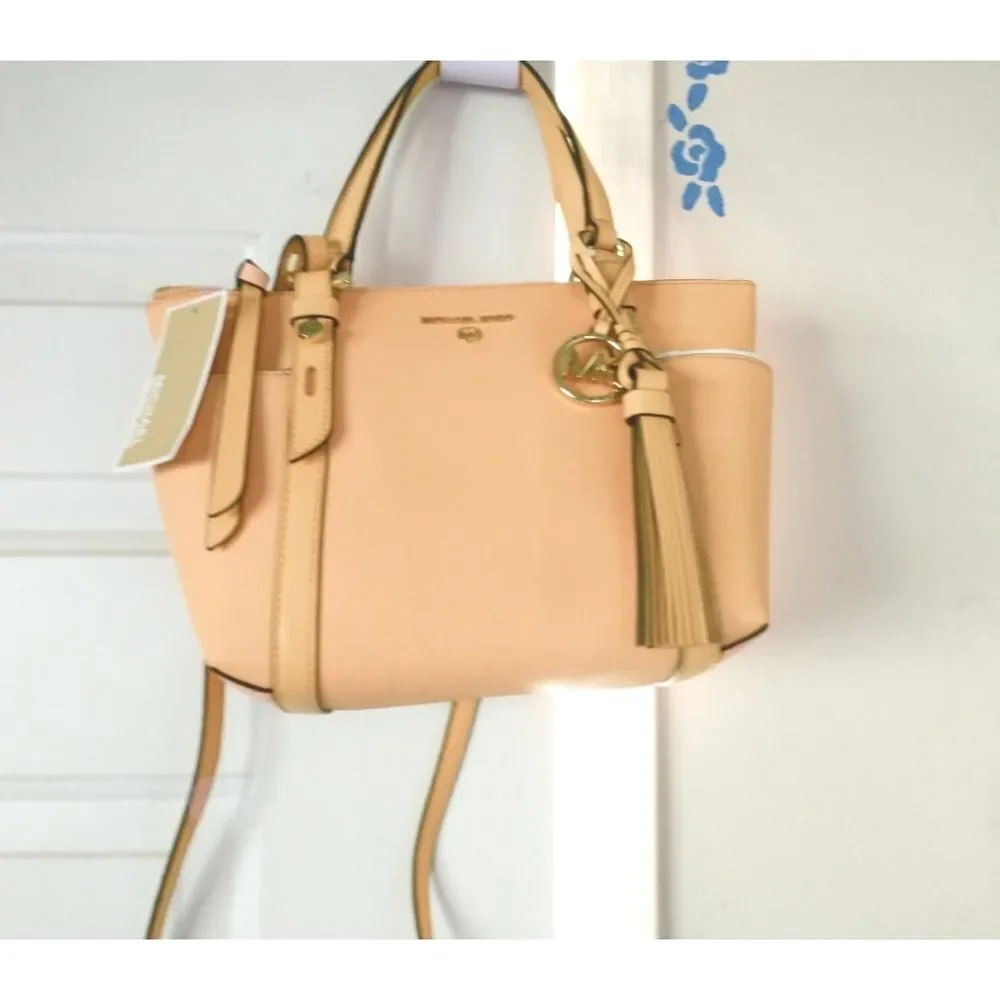 New! MICHAEL KORS Sullivan Convertible Small Leather Tote Crossbody Bag Handbag